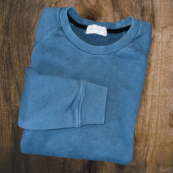 John Elliot Terry Cotton Sweater Size 2 Aqua Blue - Picture 2 of 8